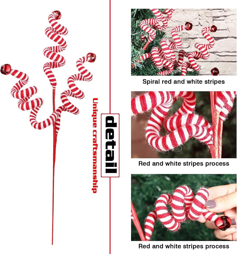 Christmas Tree Candy Cane Woolen Curly Pick