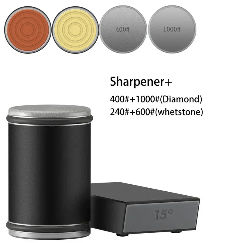 Rolling Knife Sharpener with Magnetic Holder & Diamond Sharpening Stone
