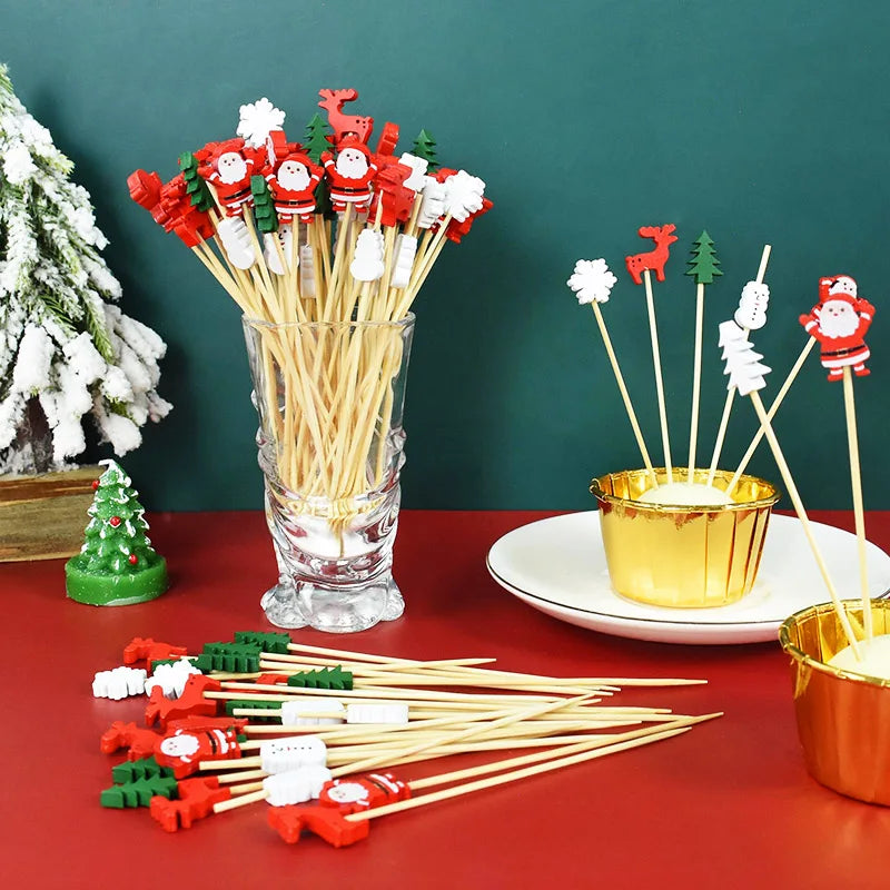 Christmas Fruit Skewer Toothpicks