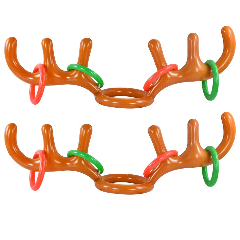 Christmas Inflatable Reindeer Antler Hat Ring Toss Game