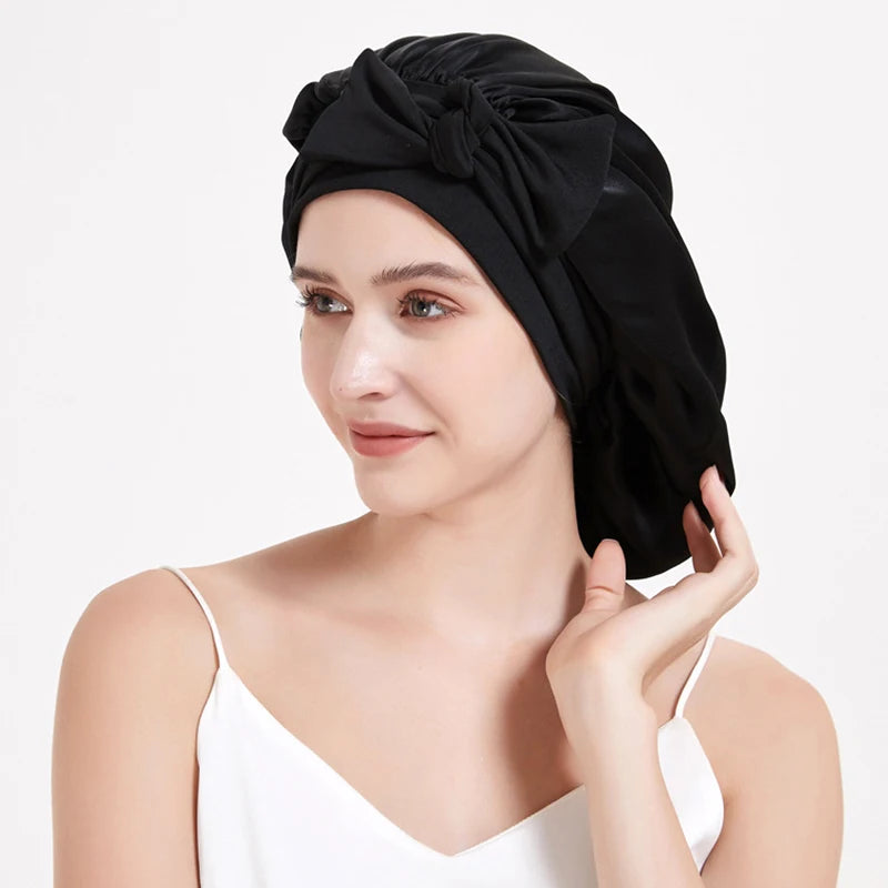 Silk Bonnet Large Sleeping Cap for Hair Care