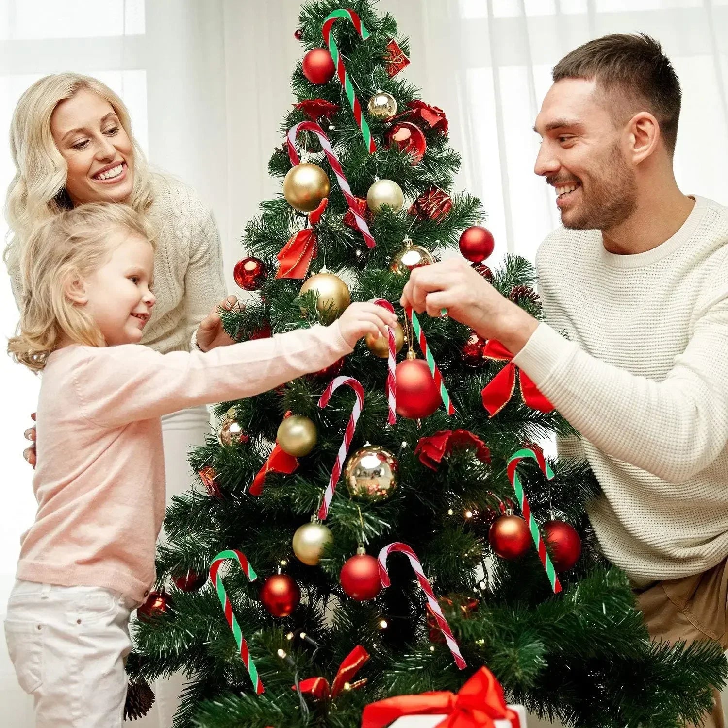 Christmas Candy Cane Plastic Hanging Decorations