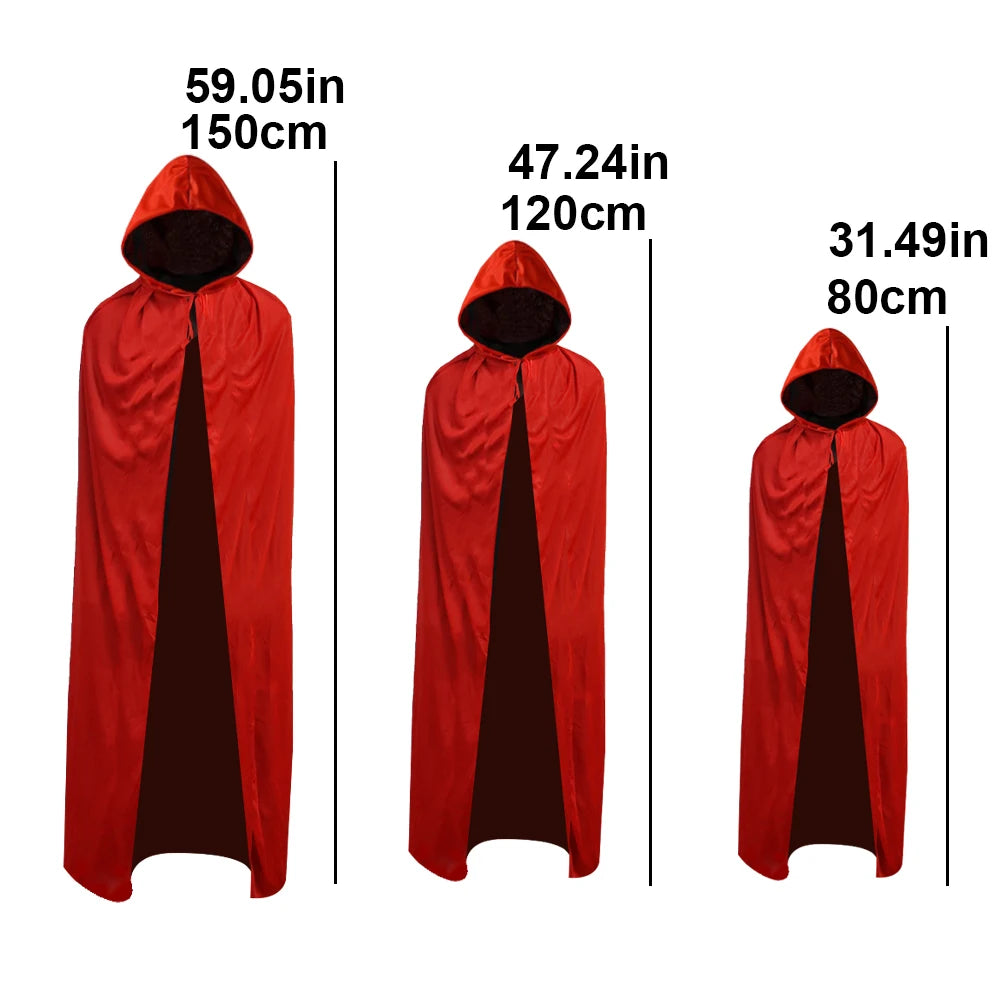 Black and Red Reversible Stand Collar Vampire Cape