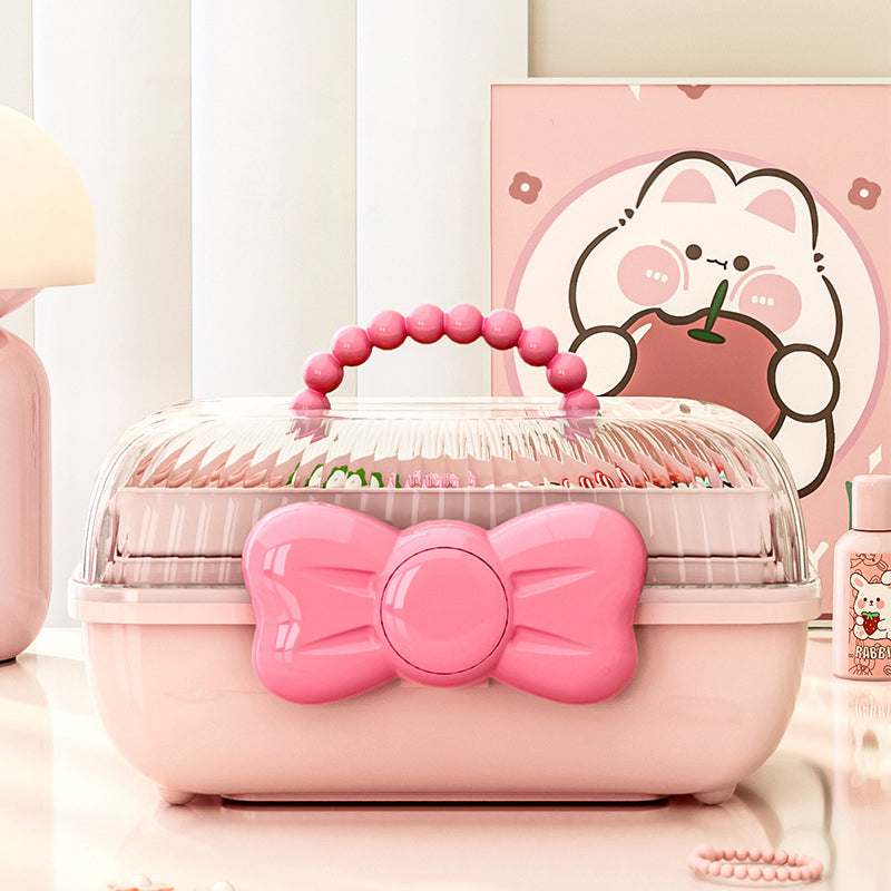 Multi-Layer Hairpin Organizer Cute Kids Jewelry Case & Headband Storage Box