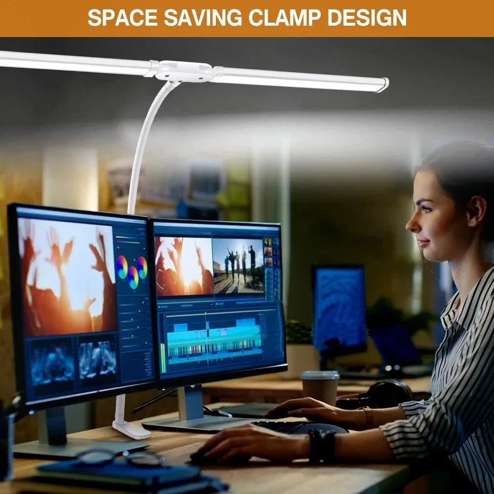 Single & Double Head Monitor  LED Clip Desk Lamp