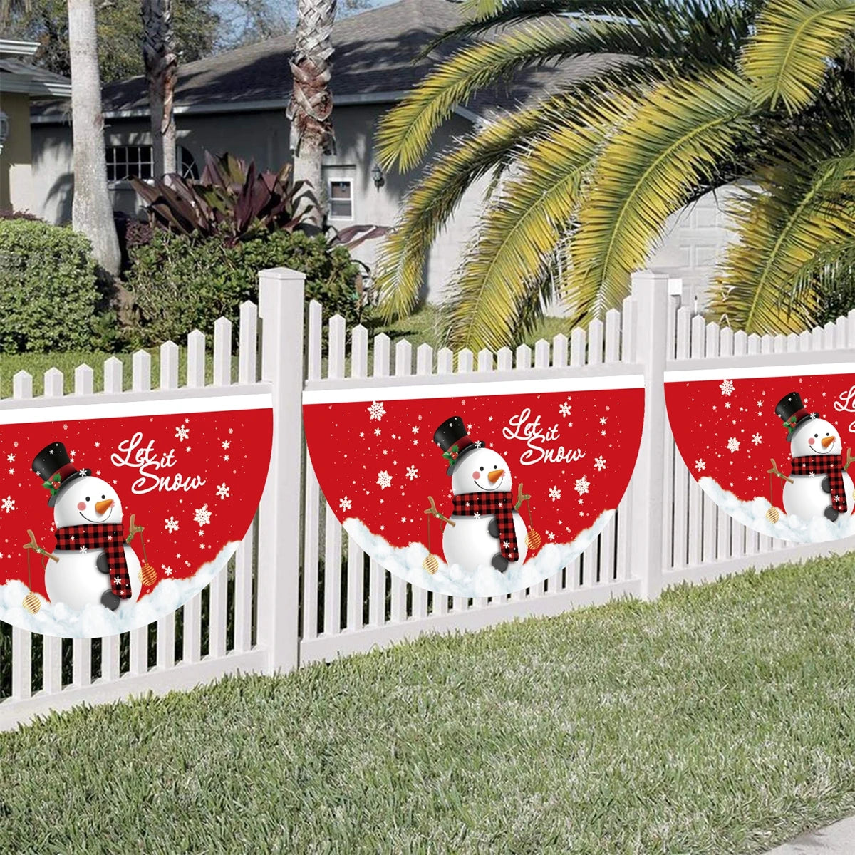 Christmas Fan-Shaped Flag Banner