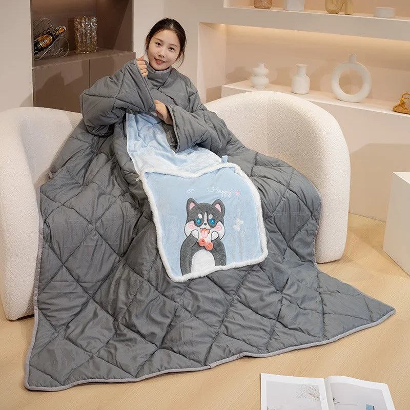 Wearable Fleece Blanket Hoodie