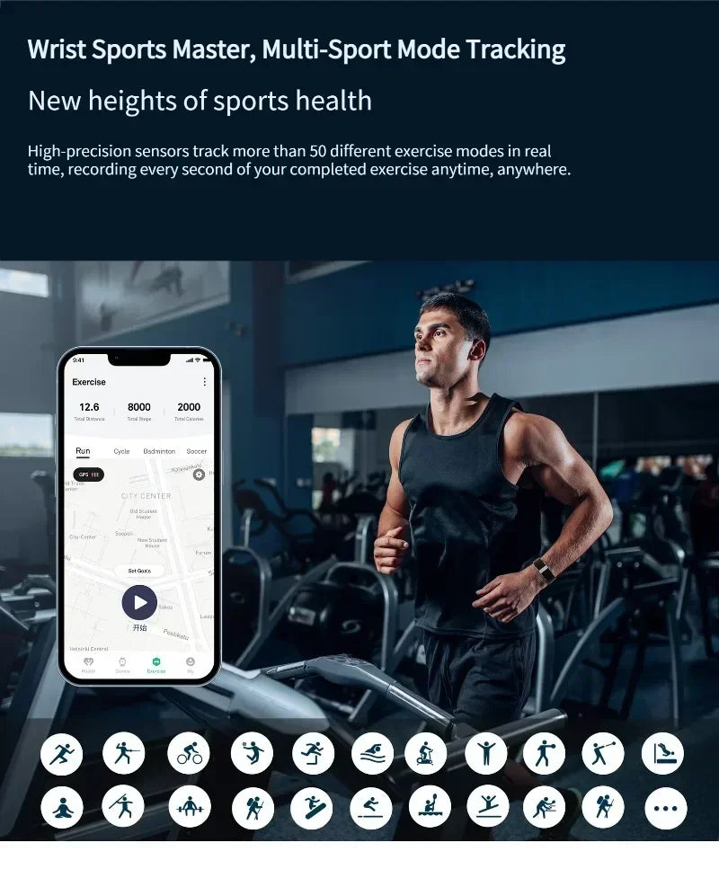 Smart Fitness Tracker Bracelet Heart Rate Blood Pressure & Pedometer