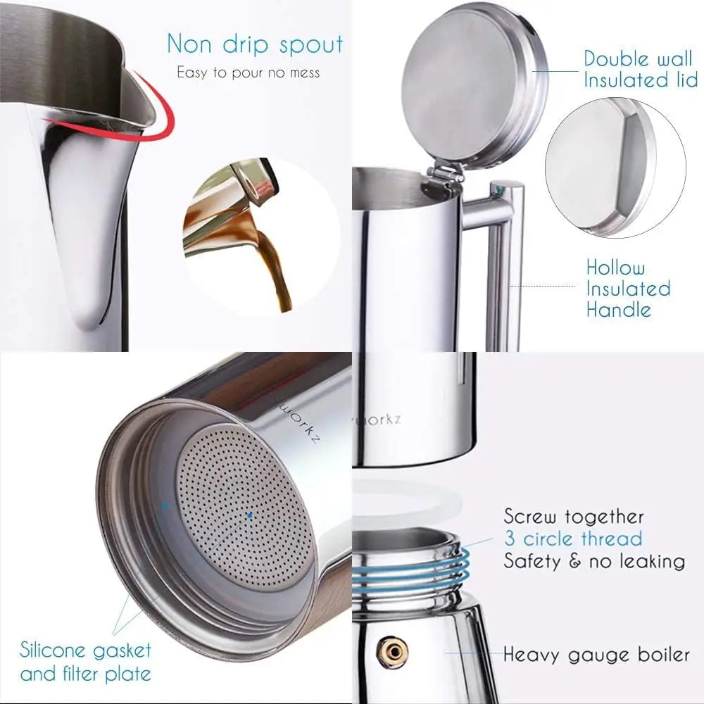 Stainless Steel Stovetop Espresso Maker