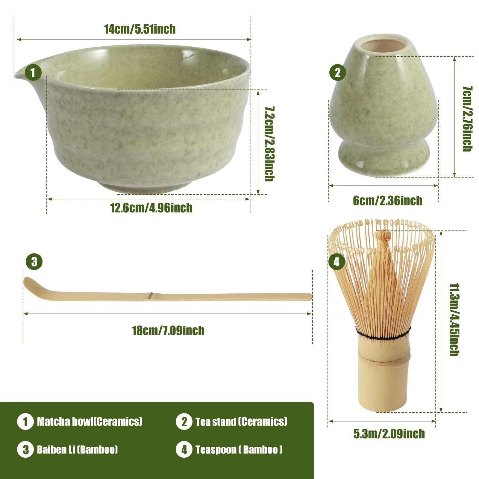 4-Piece Japanese Matcha Tea Set
