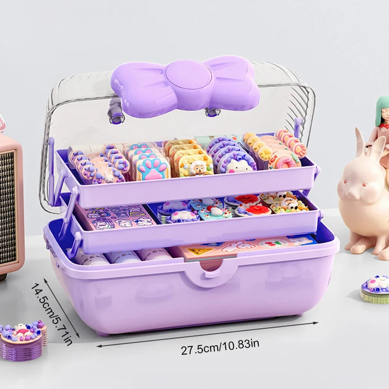 Multi-Layer Hairpin Organizer Cute Kids Jewelry Case & Headband Storage Box