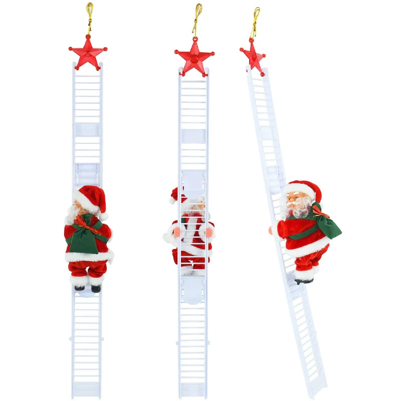 Santa Claus Climbing Ladder