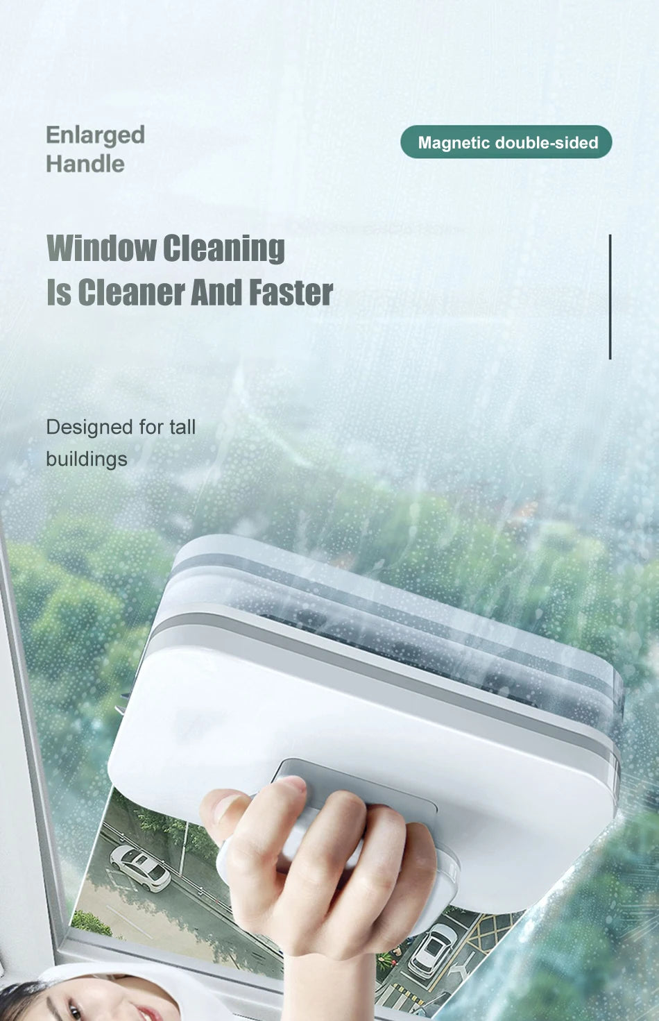 NEW Magnetic Window Cleaner Double-Sided Glass Wiper