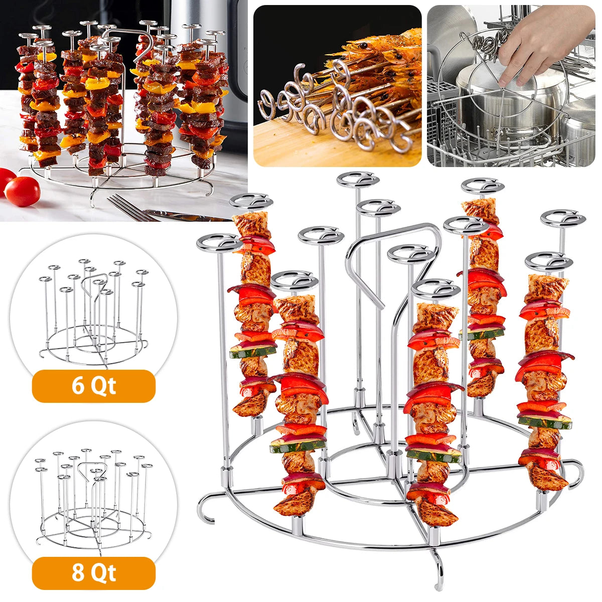 Stainless Steel Air Fryer Skewer Stand