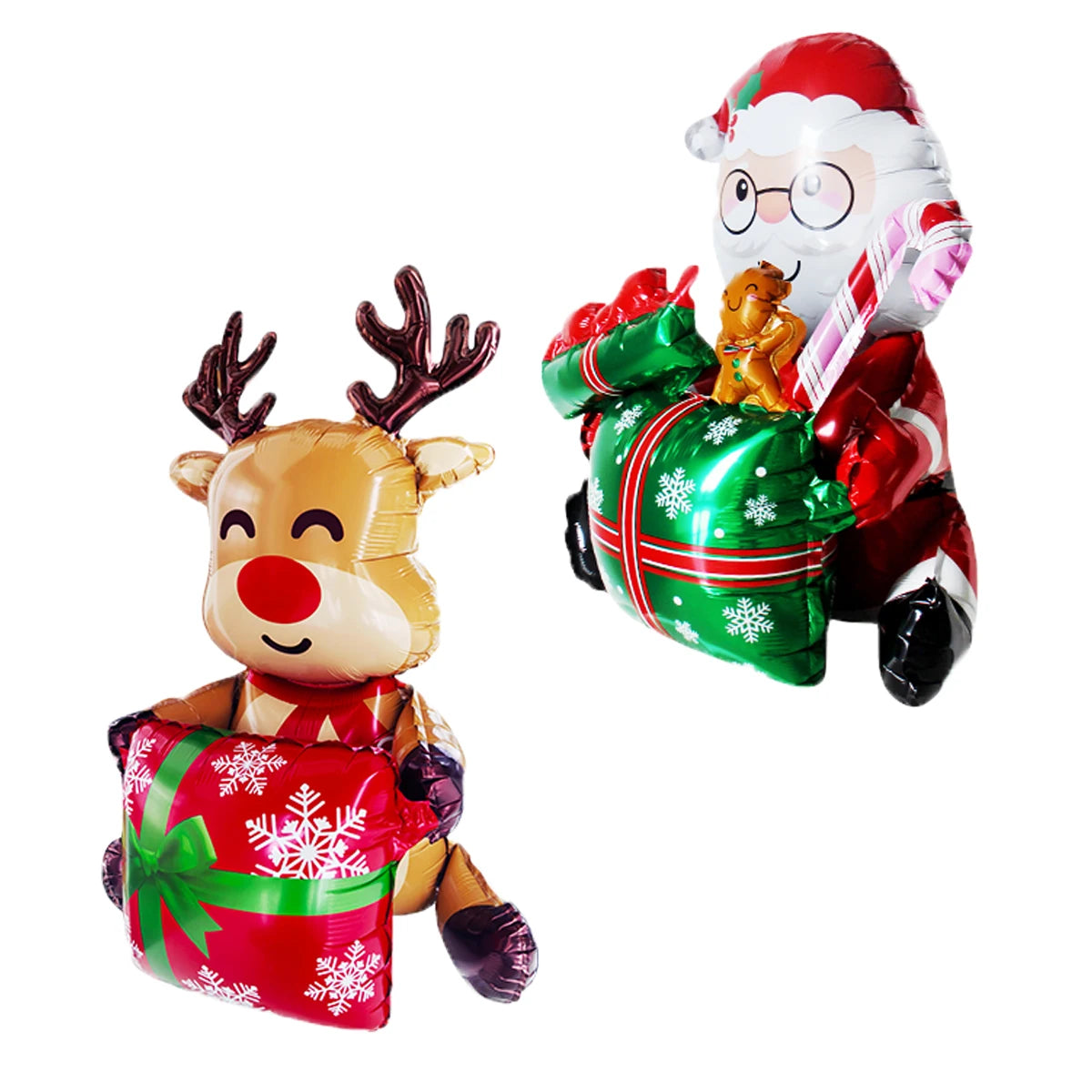 3D Gift Box & Santa Claus Foil Balloon