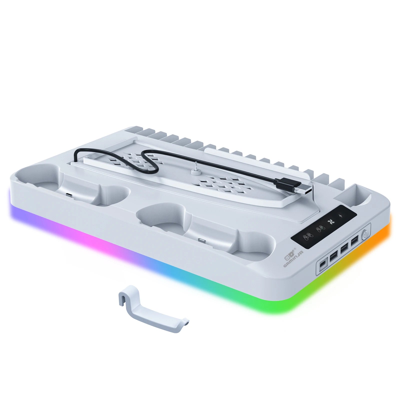 P58 RGB Cooling Stand Slim Console & Gamepad Charging Dock