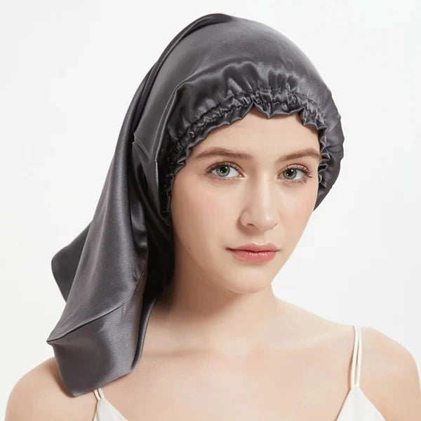 Silk Long Hair Wrap Bonnet  Night Sleeping Cap