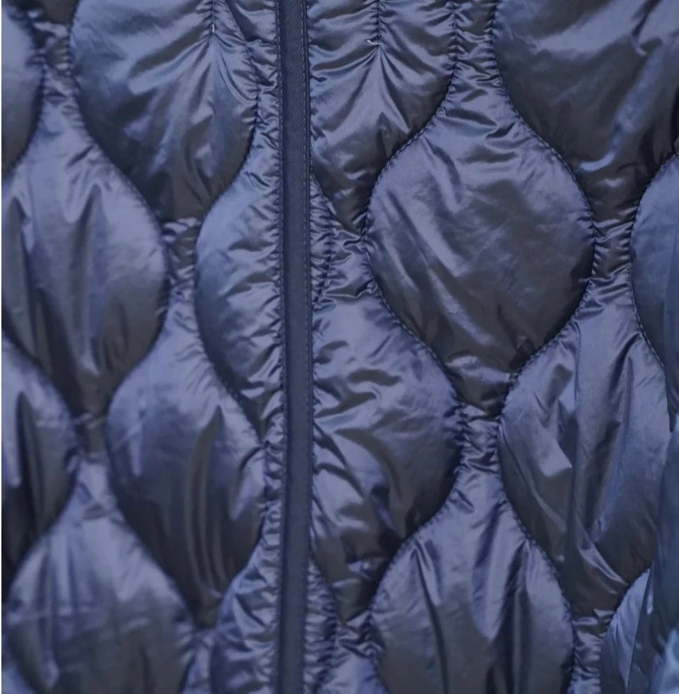 Quilted Jacket Drawstring High Neck Cotton Coat