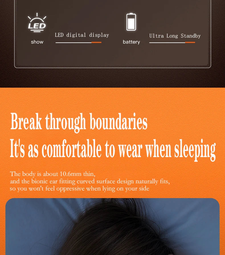 SK Ultra-Thin Sleep Headphones Bluetooth 5.3 Waterproof Earbuds