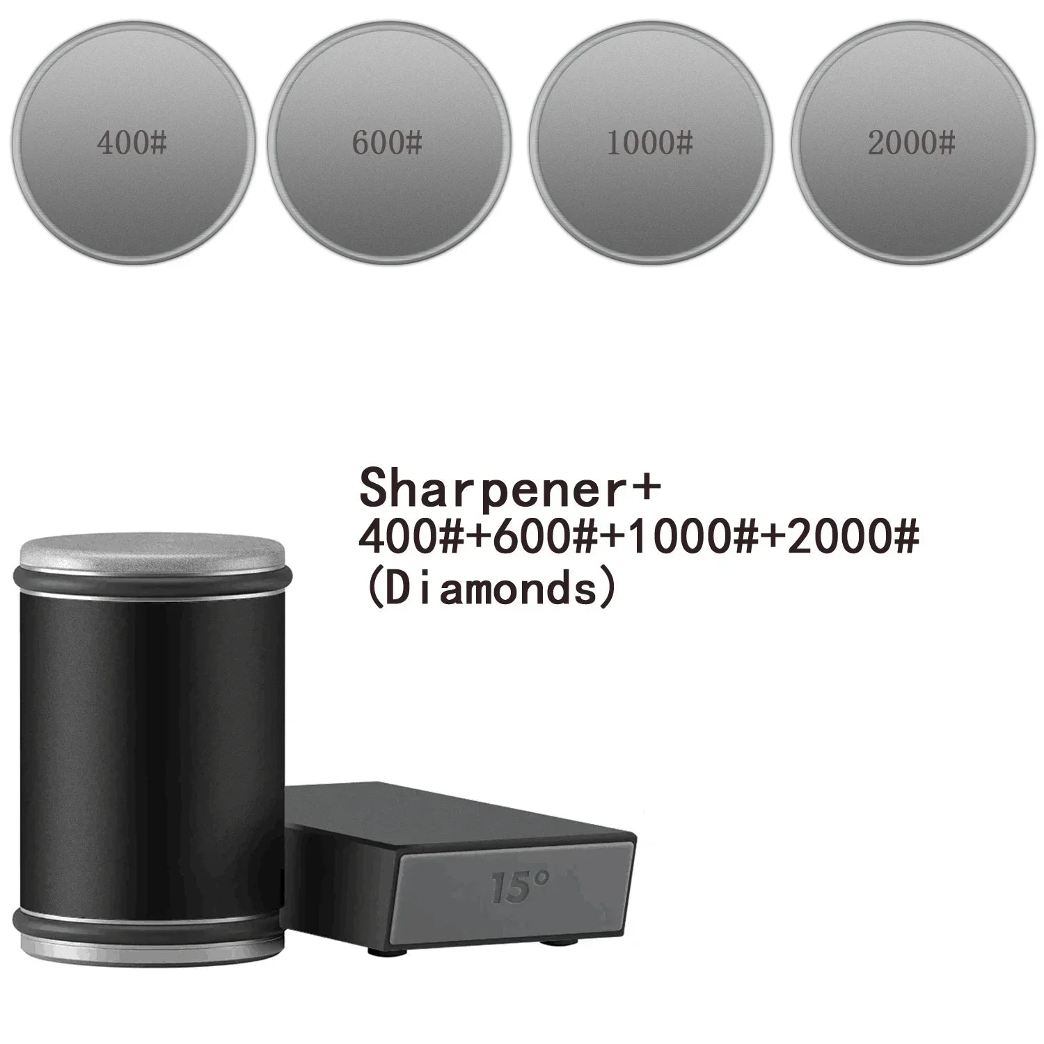 Rolling Knife Sharpener with Magnetic Holder & Diamond Sharpening Stone