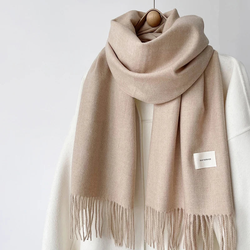 Women’s Winter Solid Color Scarf  Soft Cashmere Pashmina Shawl
