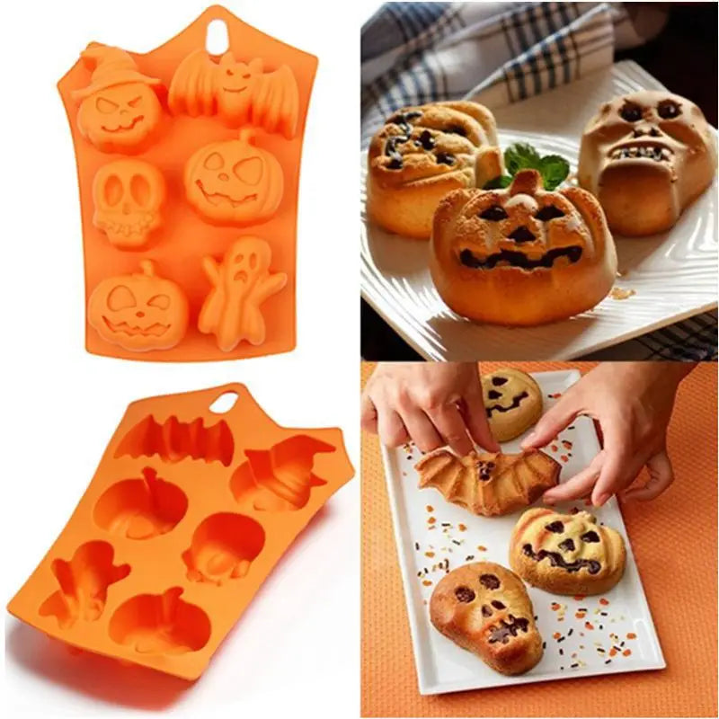 Pumpkin Halloween Silicone Mold for Cake, Biscuit, Candy Baking