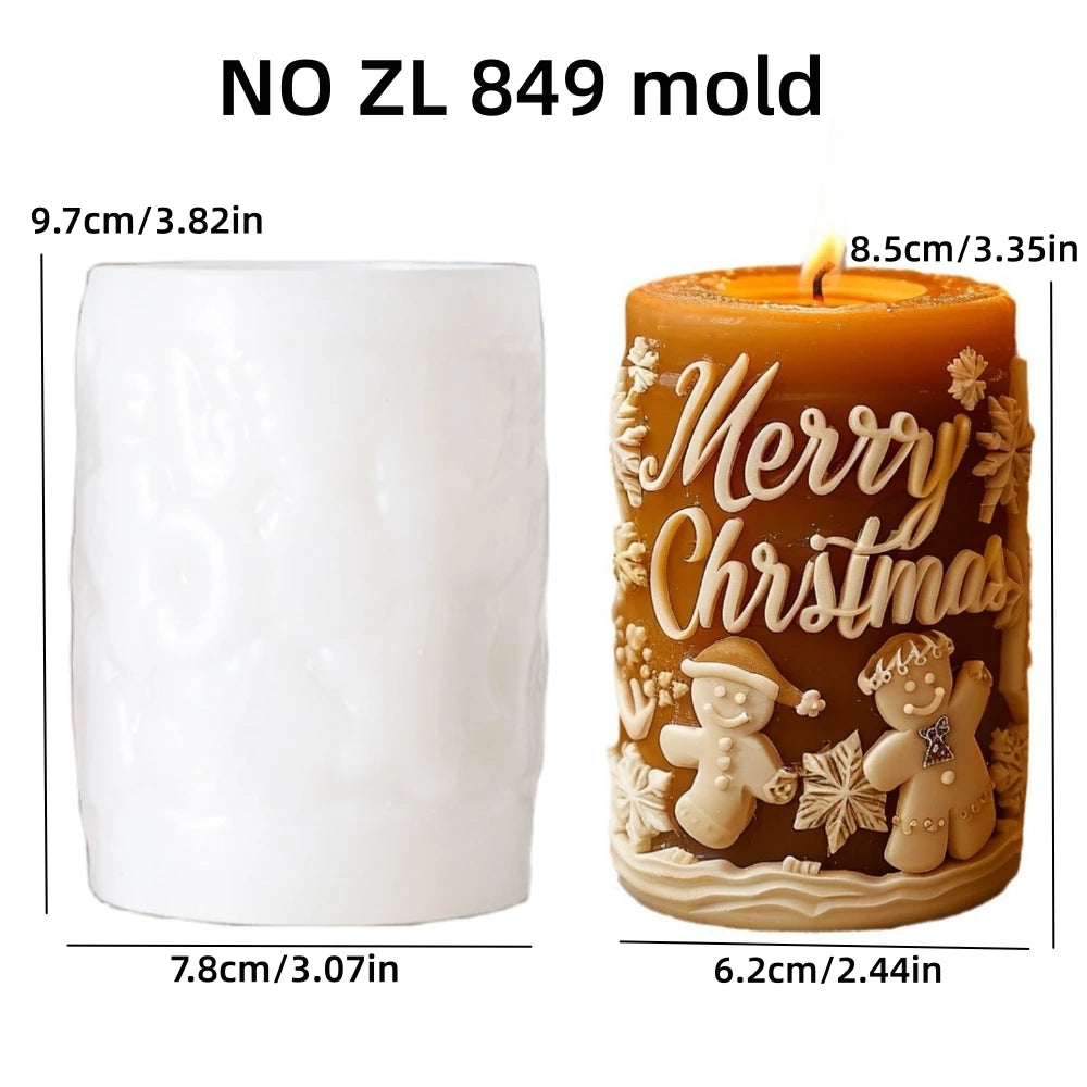 3D Christmas Tree & Elk Silicone Candle Mold