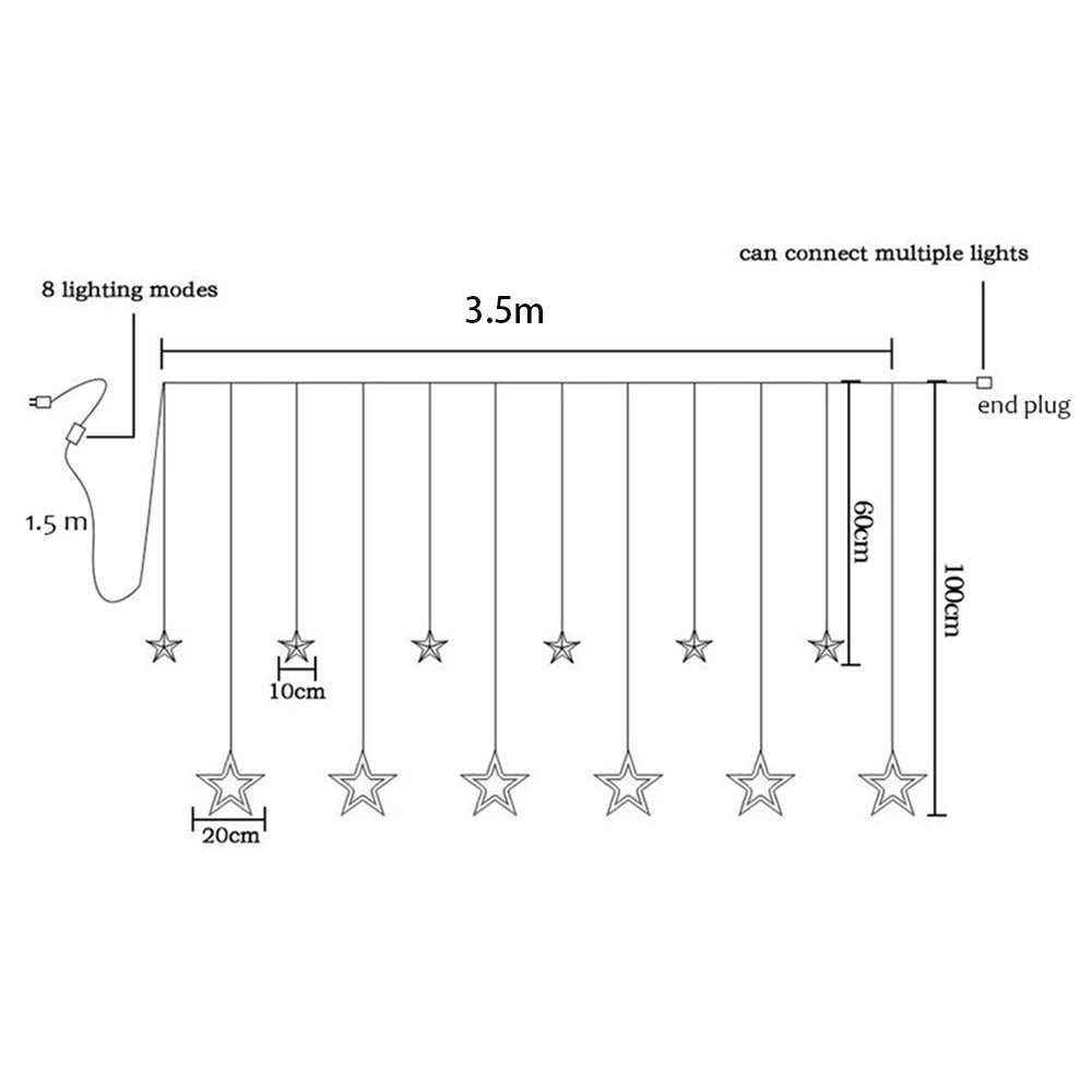 LED Ice Column Star Fairy Lights