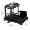 360° Rotating Storage Double-Layer Kitchen Drying Rack with Drain