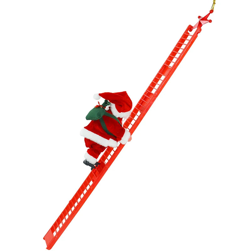 Santa Claus Climbing Ladder