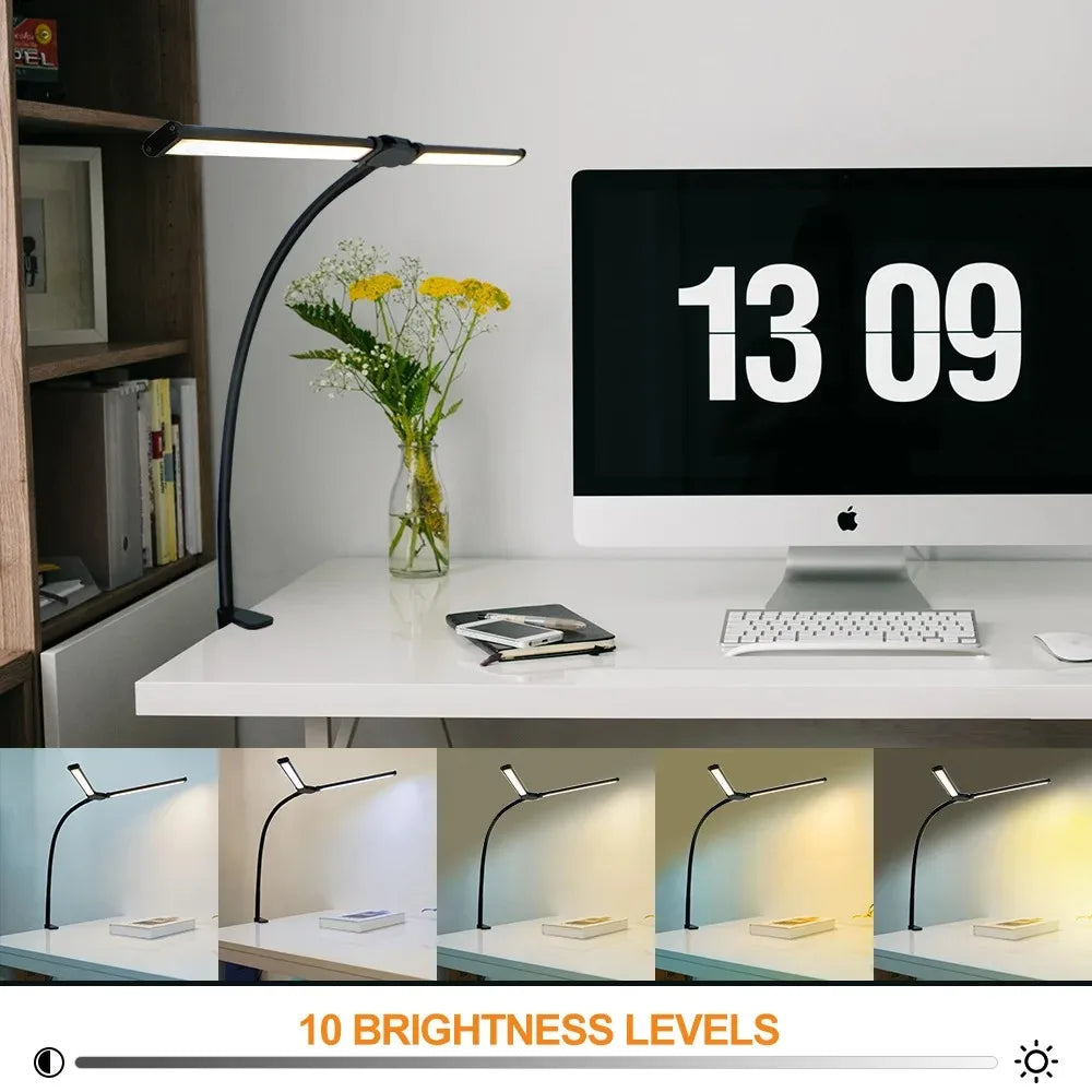 Single & Double Head Monitor  LED Clip Desk Lamp