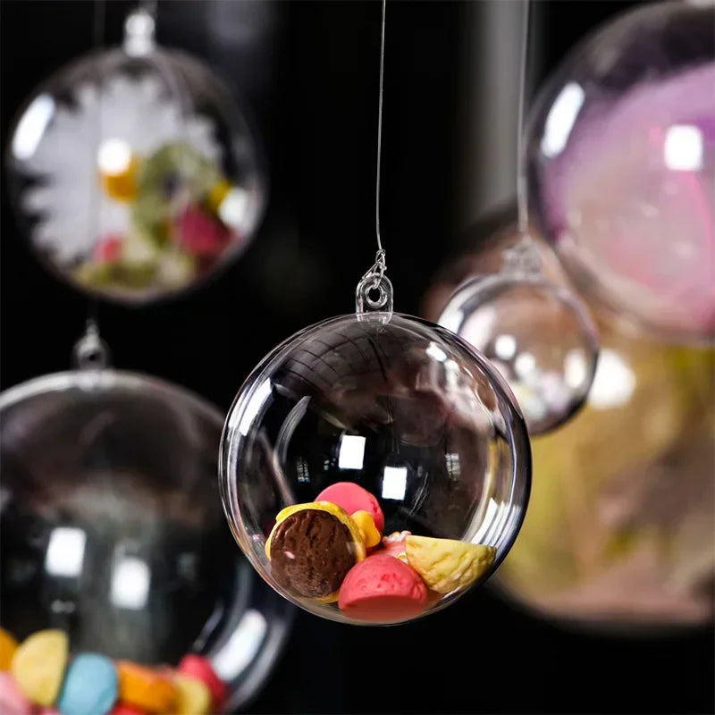 DIY Hollow Christmas Baubles - Transparent Fillable Ornaments