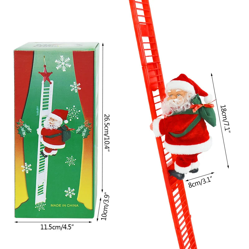 Santa Claus Climbing Ladder