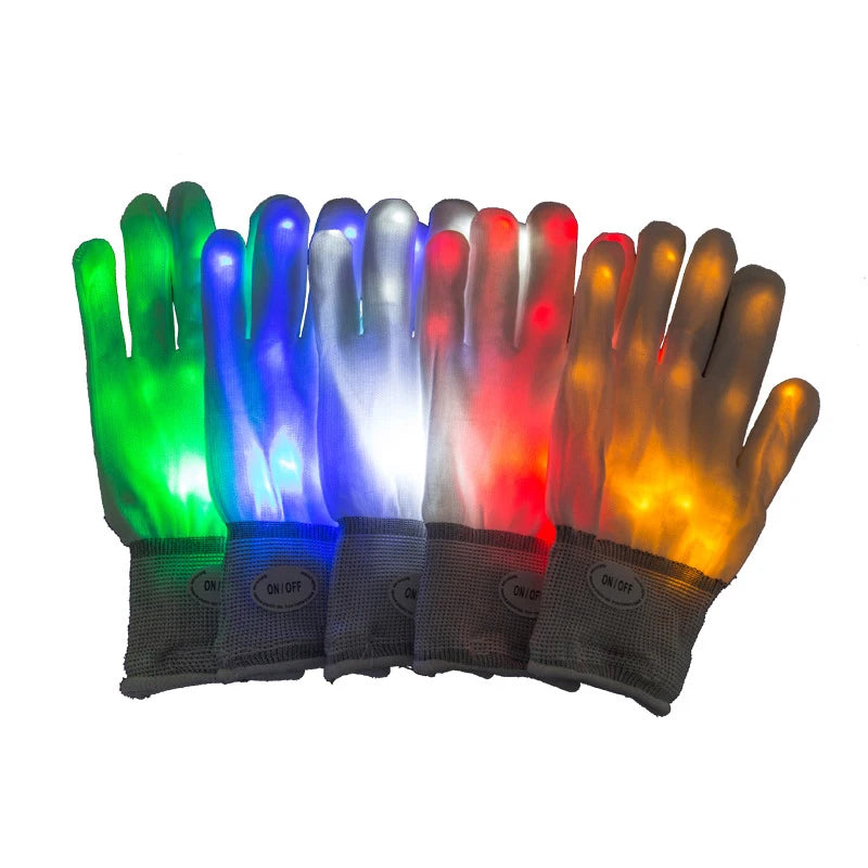 Colorful LED Skull Gloves