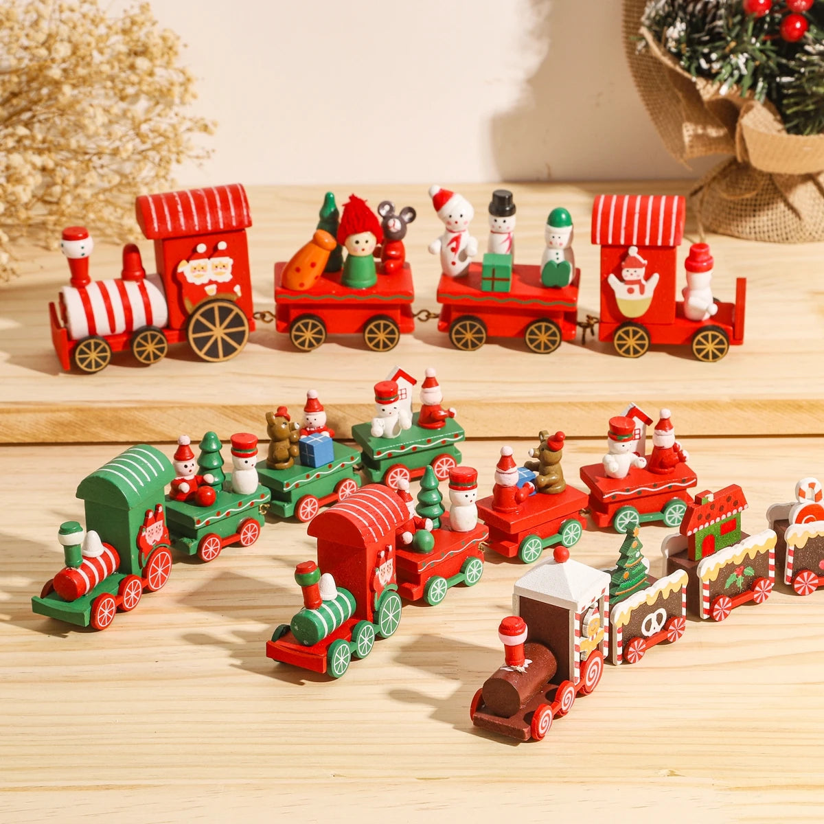 Wooden Christmas Train Ornament