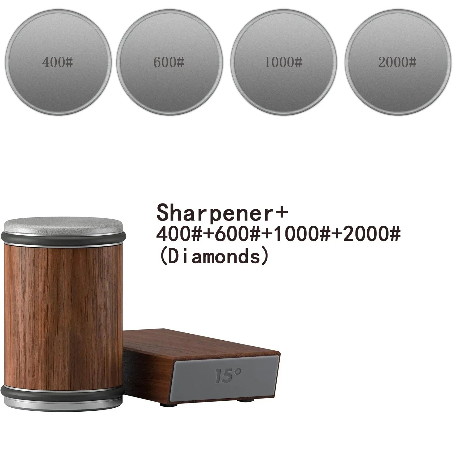 Rolling Knife Sharpener with Magnetic Holder & Diamond Sharpening Stone