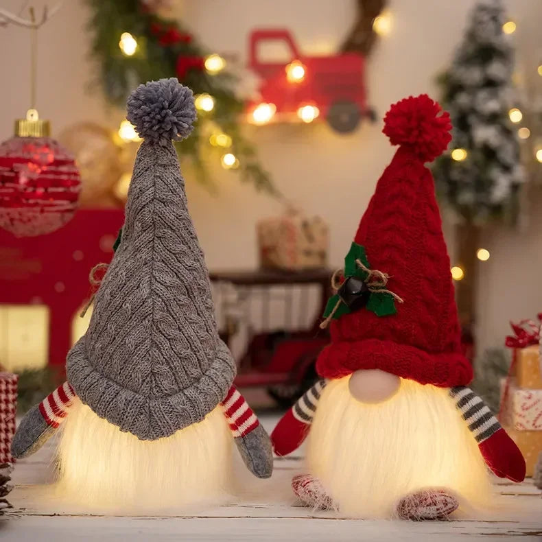 Glowing Knitted Gnome Doll with LED Night Light