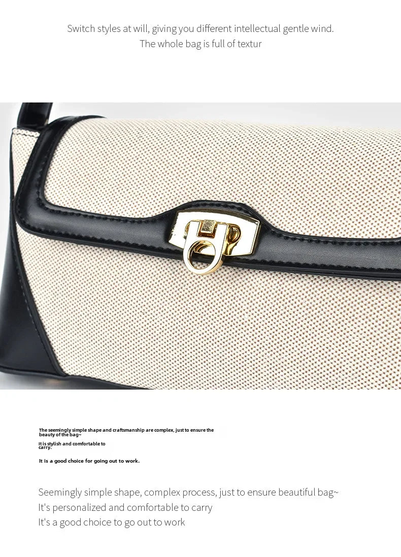 Nichedesign Color Block French Bread Shoulder Bag