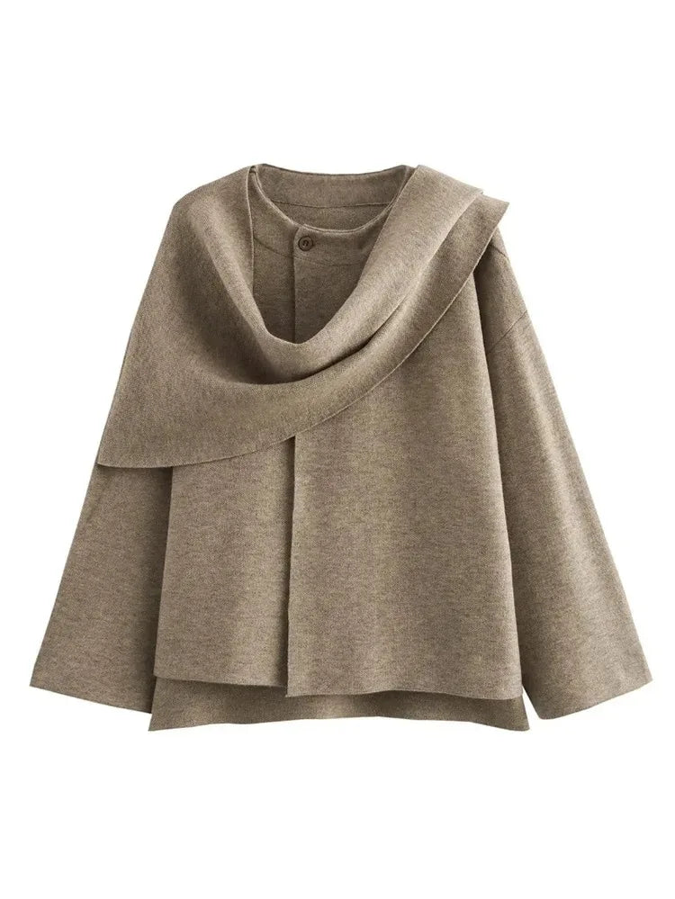 Women's Fashion Fall Winter Chic Scarf Jacket