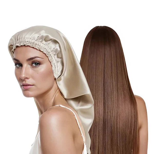 Silk Long Hair Wrap Bonnet  Night Sleeping Cap