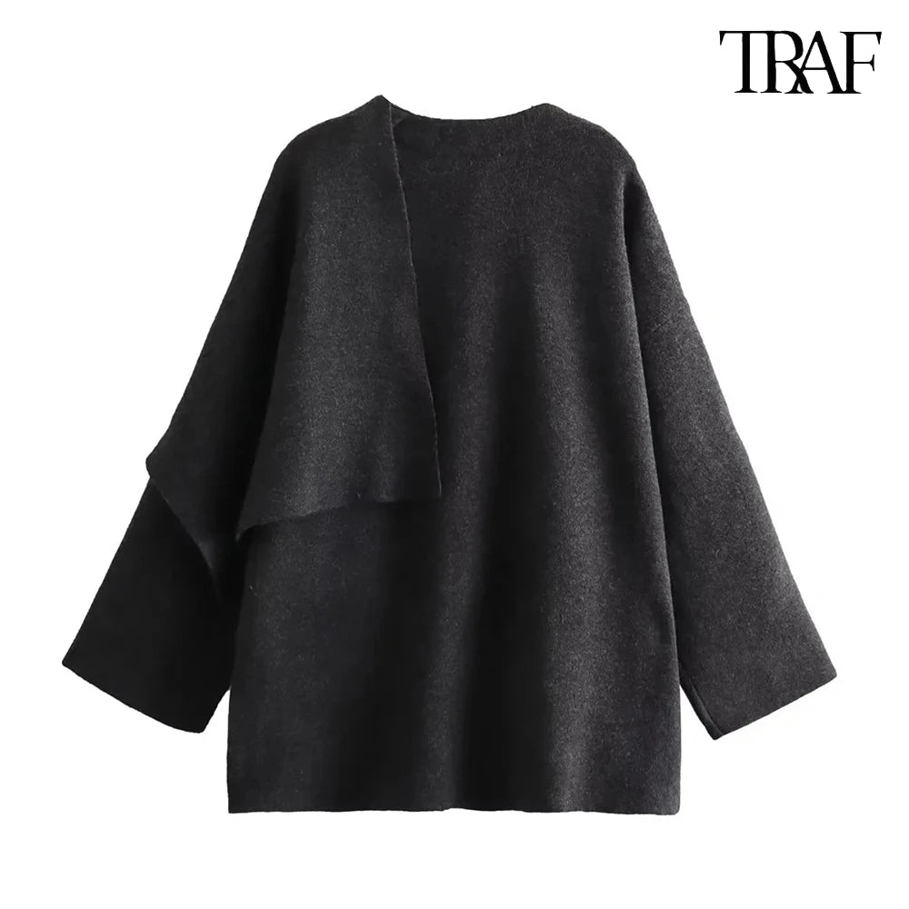 Women's Fashion Fall Winter Chic Scarf Jacket