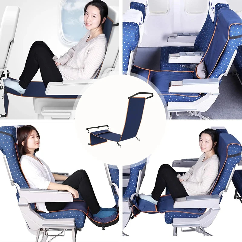 Portable Foot Hanger Hammock for Airplane, Train, Bus & Car