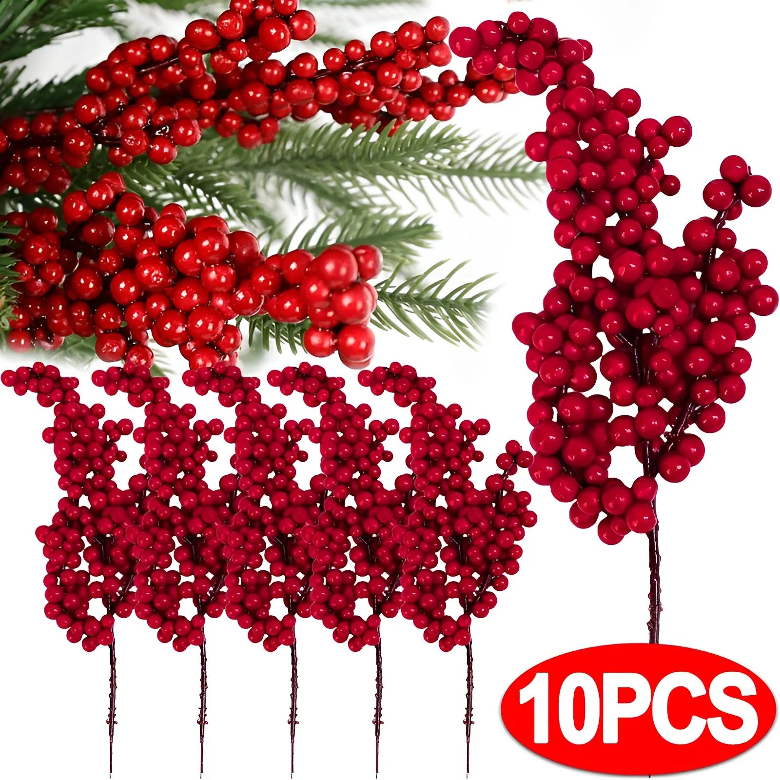 Artificial Red Berry Flowers Bouquet