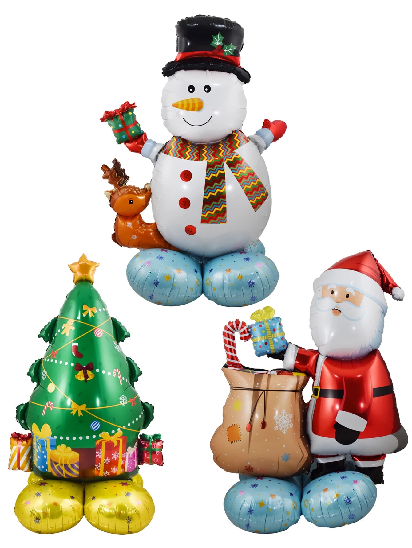 Pedestal Christmas Tree & Santa Decorations Set