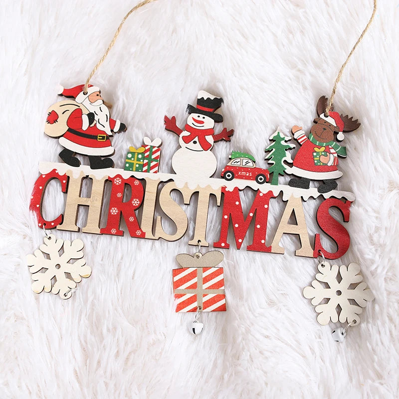 Wooden Christmas Hanging Pendants