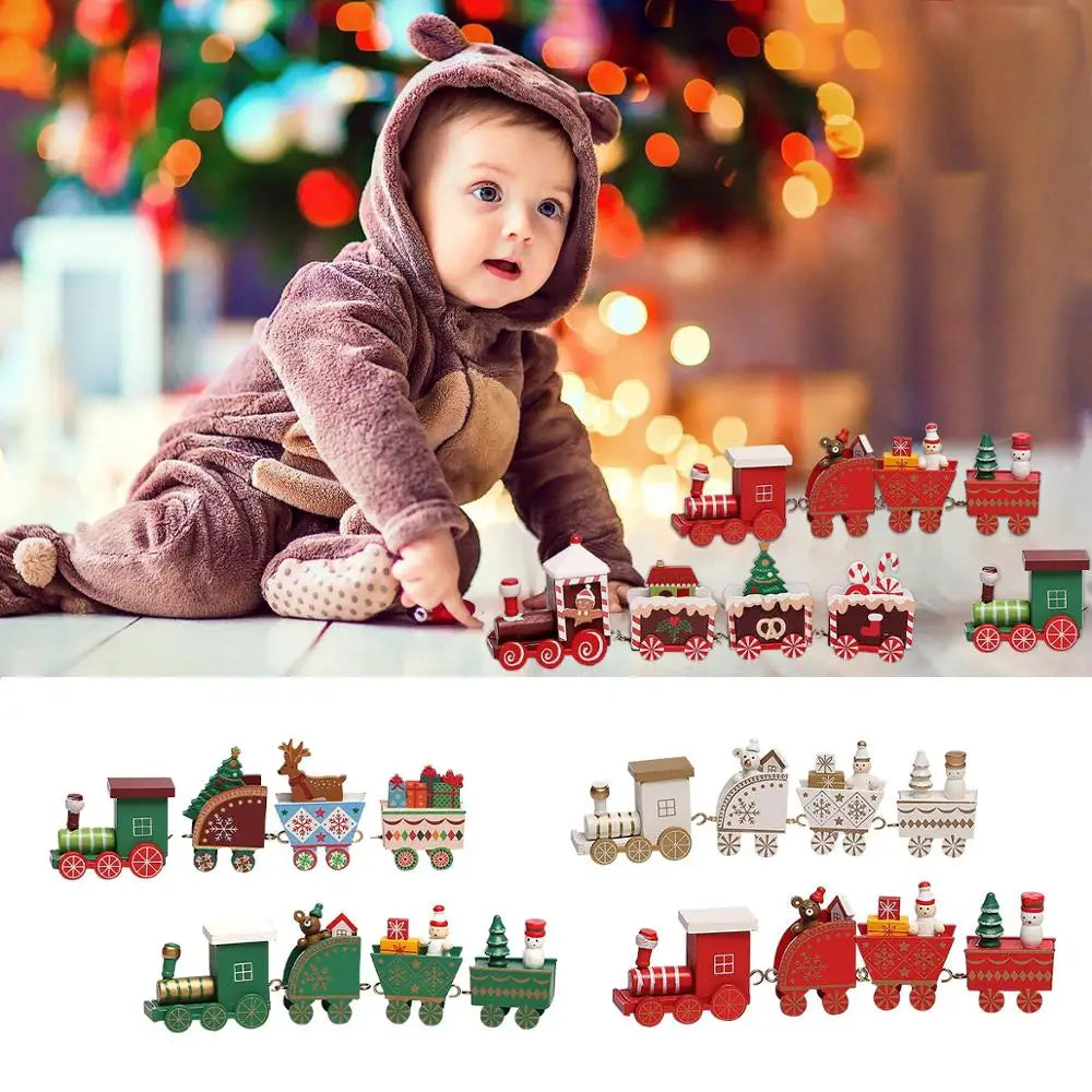 Wooden Christmas Train Ornament