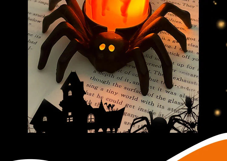 Halloween LED Glowing Spider Candle Lamp 🕷️🕯️