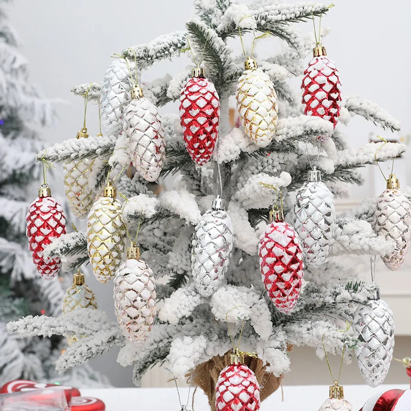 Christmas Painted Pine Cone Balls