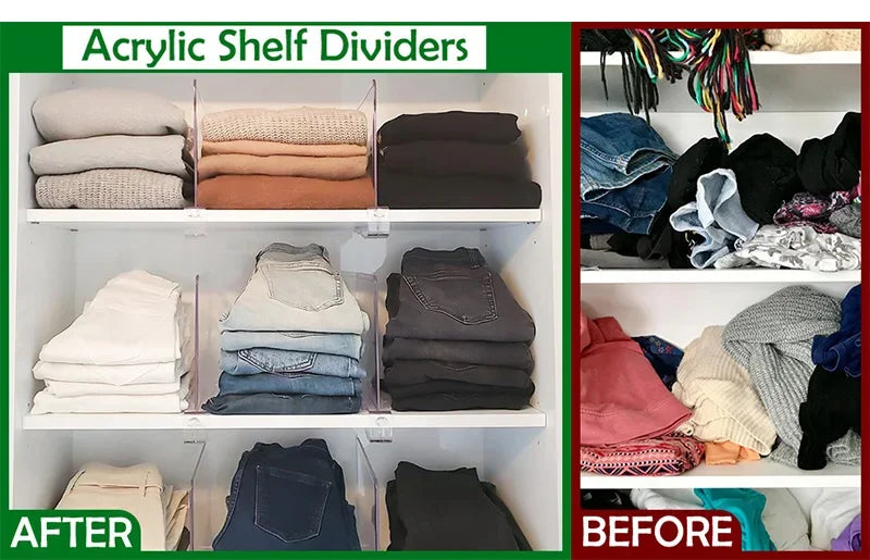 Transparent Closet Shelf Dividers Wardrobe Organizer