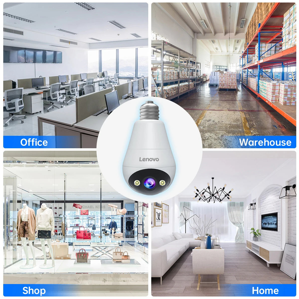 Lenovo WiFi E27 Bulb Surveillance Camera